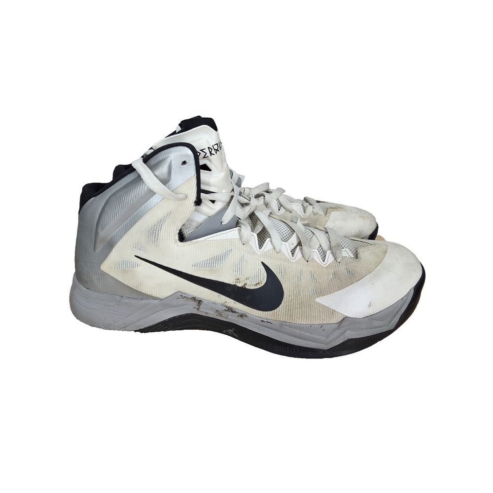 Nike HyperQuickness Basketball Shoes Mens 15 White Metallic Sneakers 599420-100*